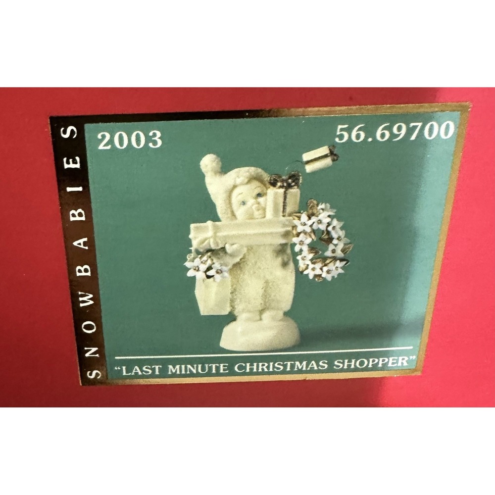 DEPT. 56 SNOWBABIES "LAST MINUTE CHRISTMAS SHOPPER" RETIRED 2003